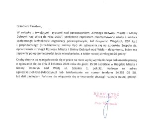 Ogłoszenie o naborze do Zespołu do opracowania strategii rozwoju