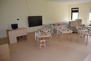 Pomieszczenia żłobka, zagospodarowanie przestrzeni wokół budynku żłobka