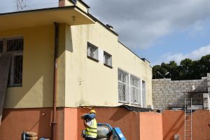 Budynek obkładany steropianem