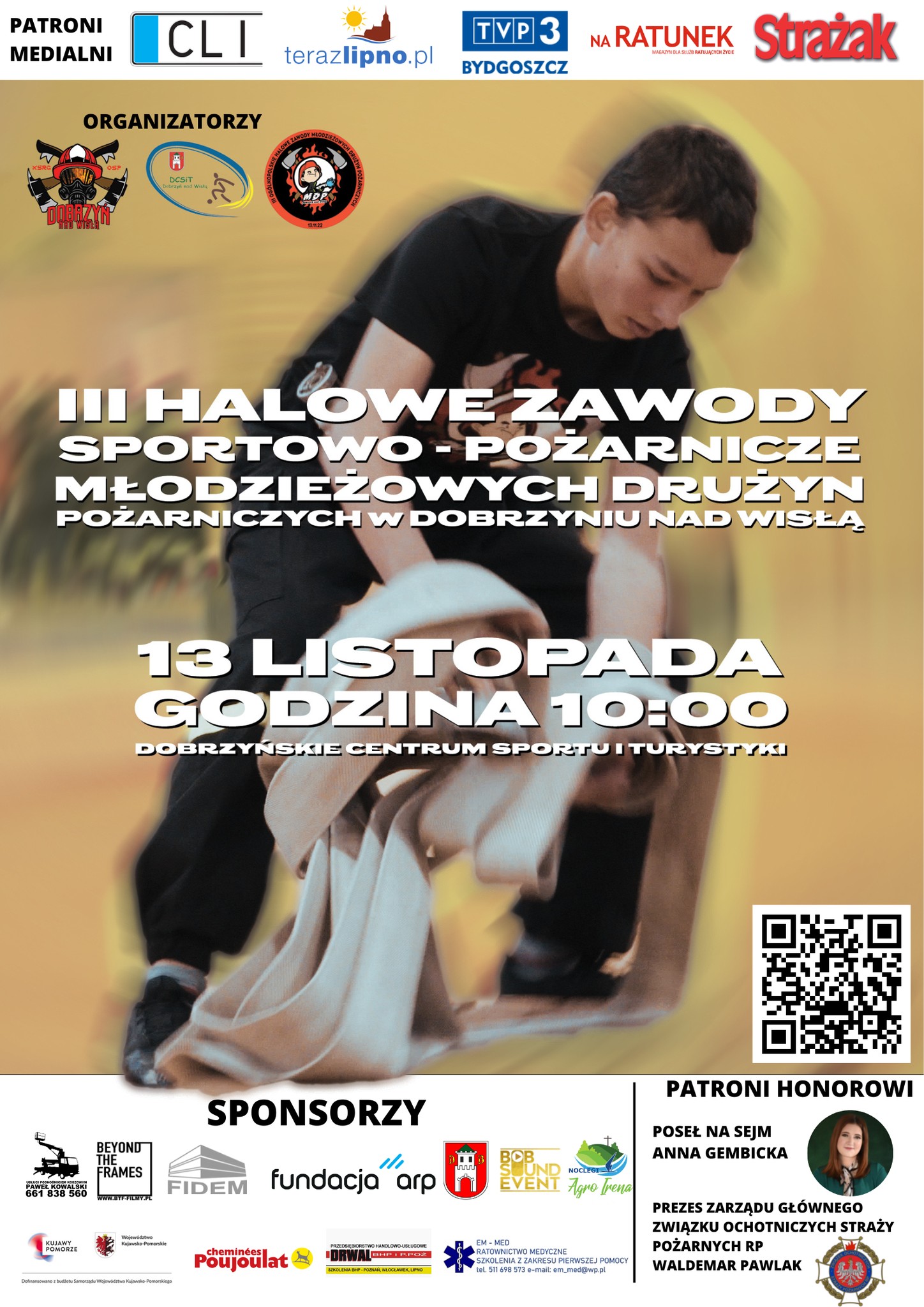 Zapraszamy na III Halowe zawody sportowo-pożarnicze młodzieżowych drużyn pożarniczych w Dobrzyniu nad Wisłą
