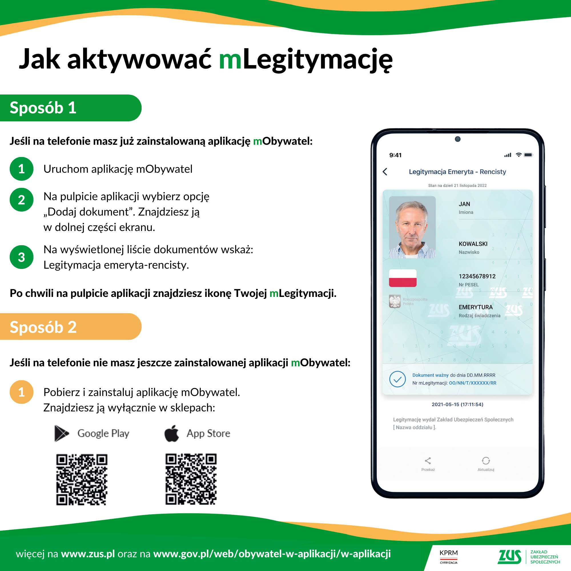 Informacja ZUS - mLegitymacja ZUS już działa