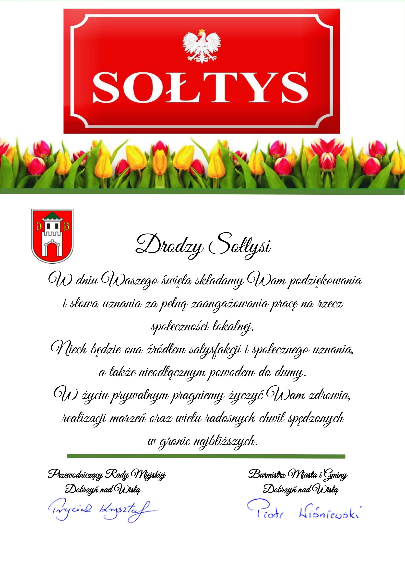 Życzenia z okazji Dnia Sołtysa