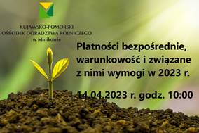 Zaproszenie na szkolenie dotyczace płatności bezpośrednich, warunkowości i ekoschematów w dniu 14 kwietnia 2023 roku
